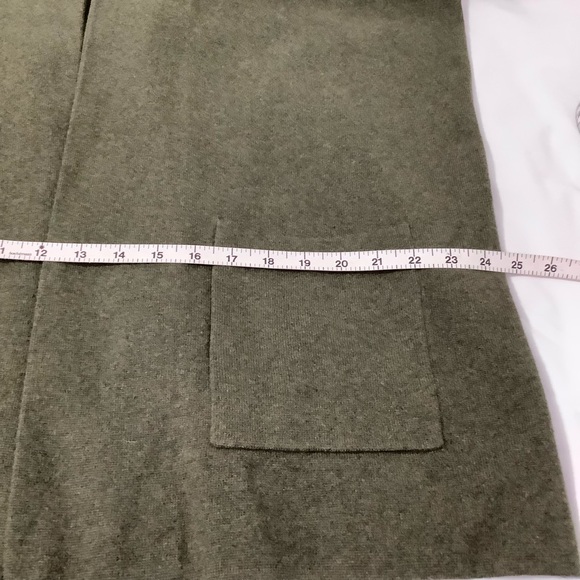 J.Crew Green Cotton Long Open Cardigan Sweater XL (C020) - Picture 11 of 13